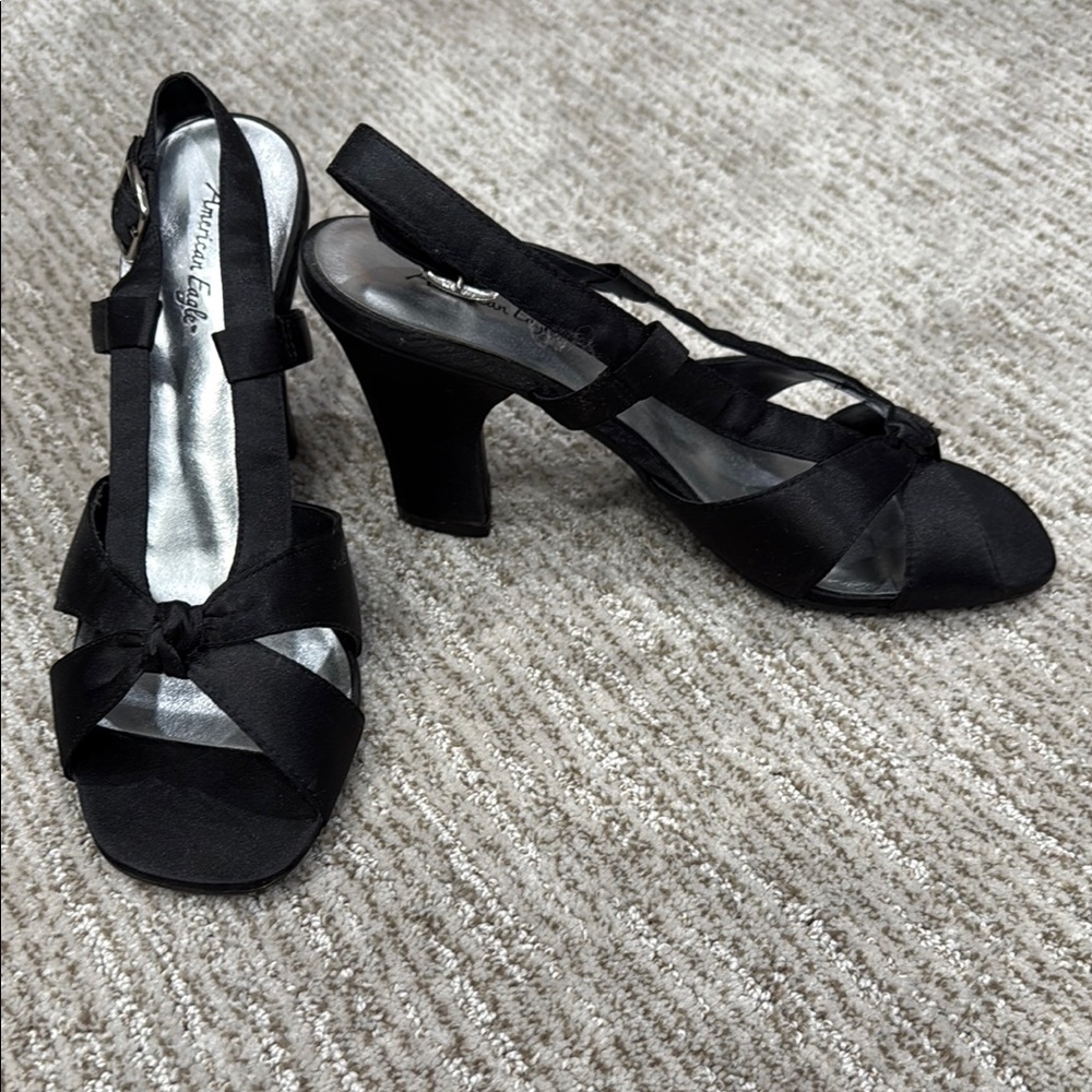 American Eagle Outfitters Black Chunky Heeled Sandals